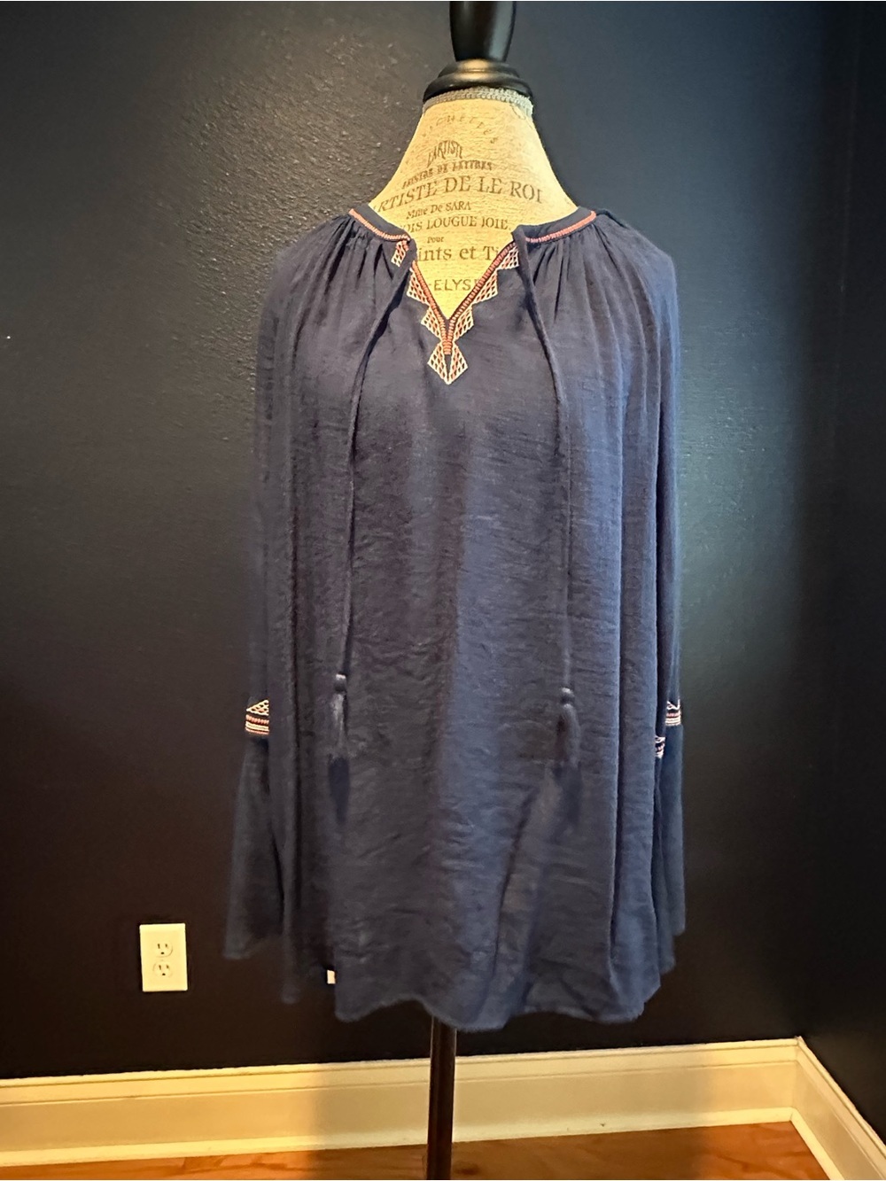 St. John's Bay Navy Tunic with Pink Accent Trim